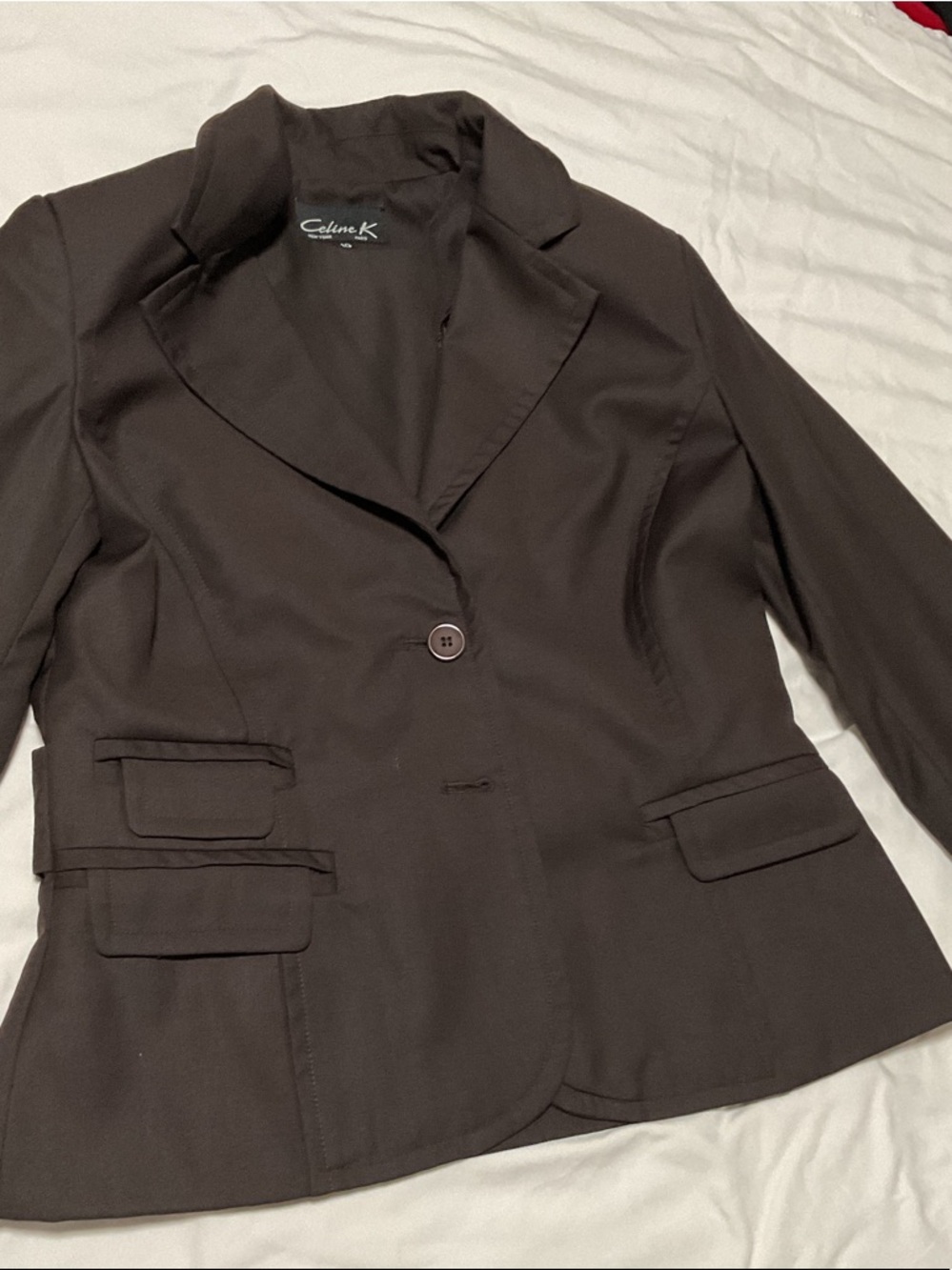 Celine Dark Brown Single-Button Tailored Blazer
